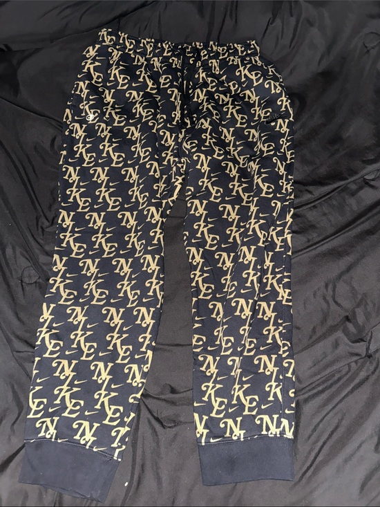 Nike Other - Nike Black & Gold Logo Allover Joggers